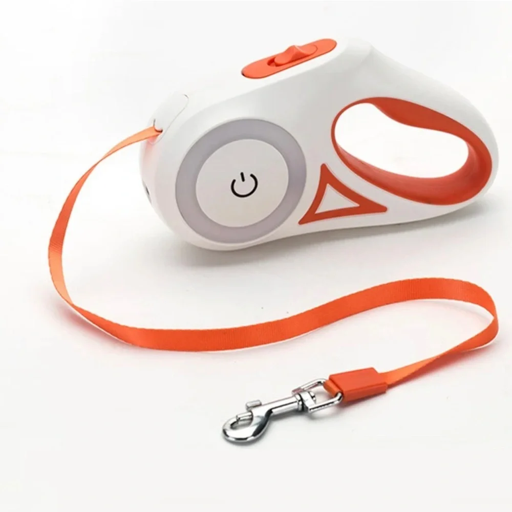 Streamer Led Lights Dog Leash Automatic Extending Nylon Leash Leads​